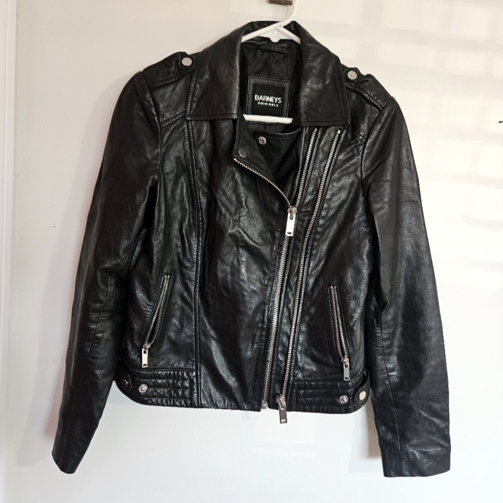 Barneys Original genuine sheep leather moto jacket